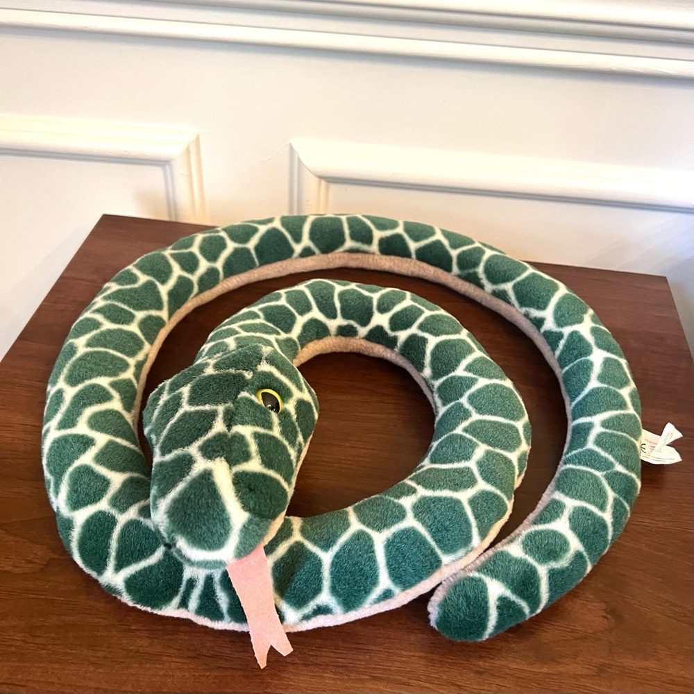 K&M International Green Beige Plush Snake Toy, 52”